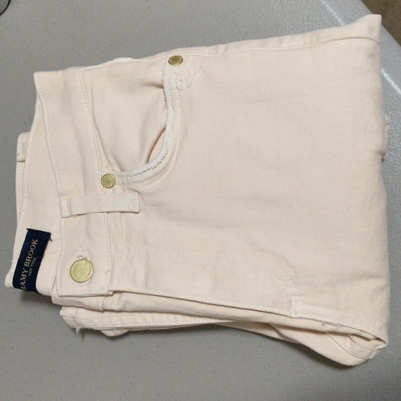 Ramy Brook NY mid rise cream linen distressed jeans size 23 - Picture 2 of 12